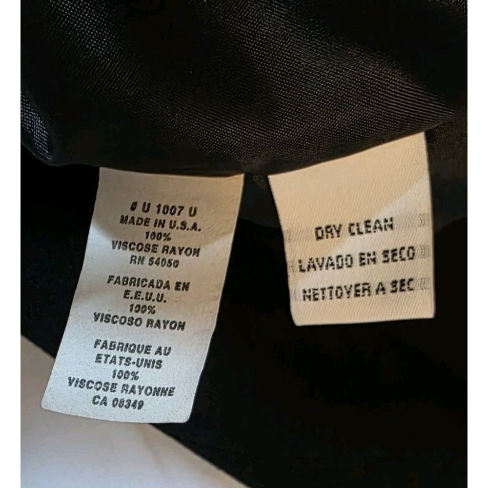 Avery Quinn Dress Womens 12 Black Rayon Padded Shoulders USA Boutique Charleston - Picture 7 of 7